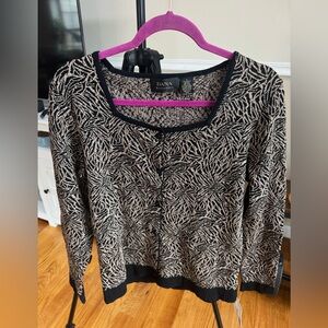 Dana Buchman Vintage Honey Black Knit Womens Top Sweater Classy Quiet luxury M